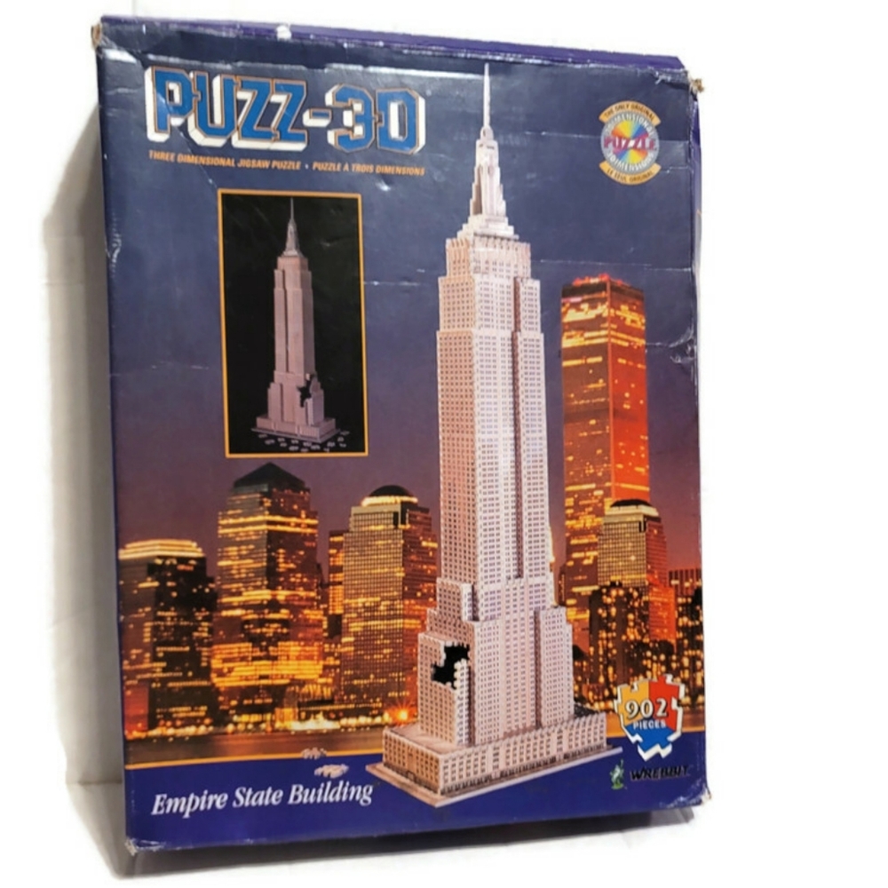 Wrebbit Puzz-3D 902 Piece 3D Puzzle Empire State Buildimg Bagged Complete.